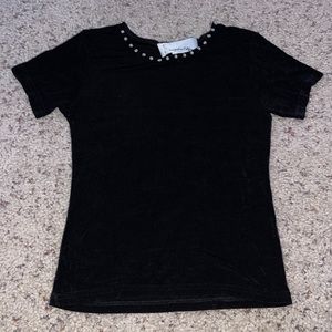 Black short sleeve top